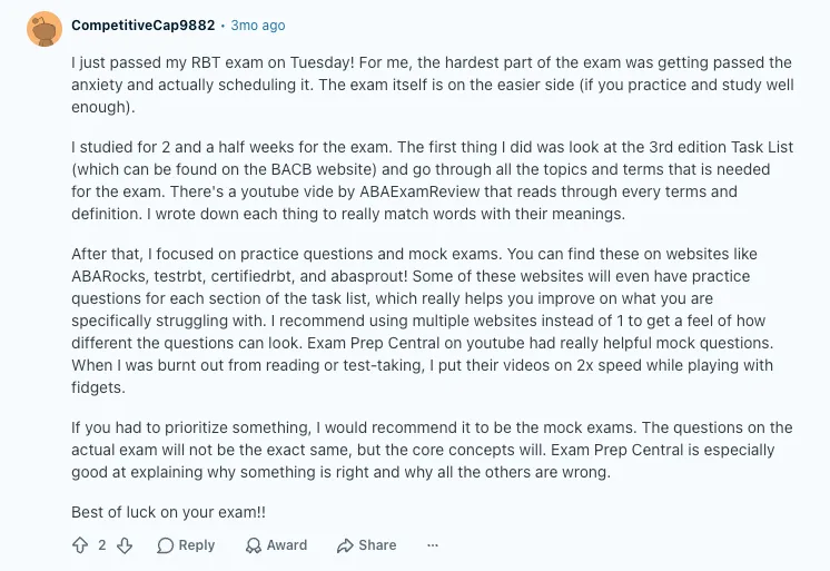 The RBT Practice Exams Reddit Users Actually Recommend 2 RBT Exam Study Tips What Actually Helped You Pass