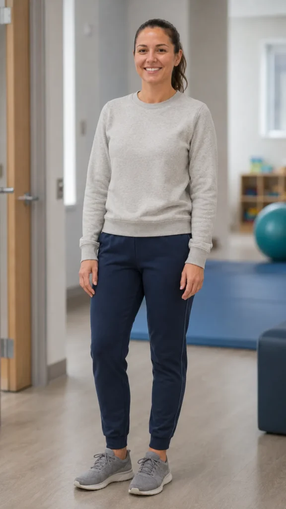 What to Wear as an RBT: 18 Work Outfit Ideas That Survive a Full ABA Session 13 Track Pants and Crewneck